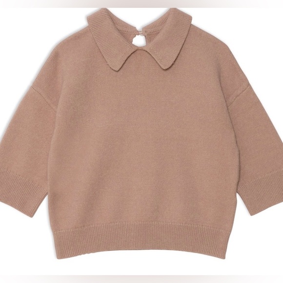Deux Par Deux  3/4 Sleeve Knitted Top in Beige - Kids Size 8 - Picture 1 of 6
